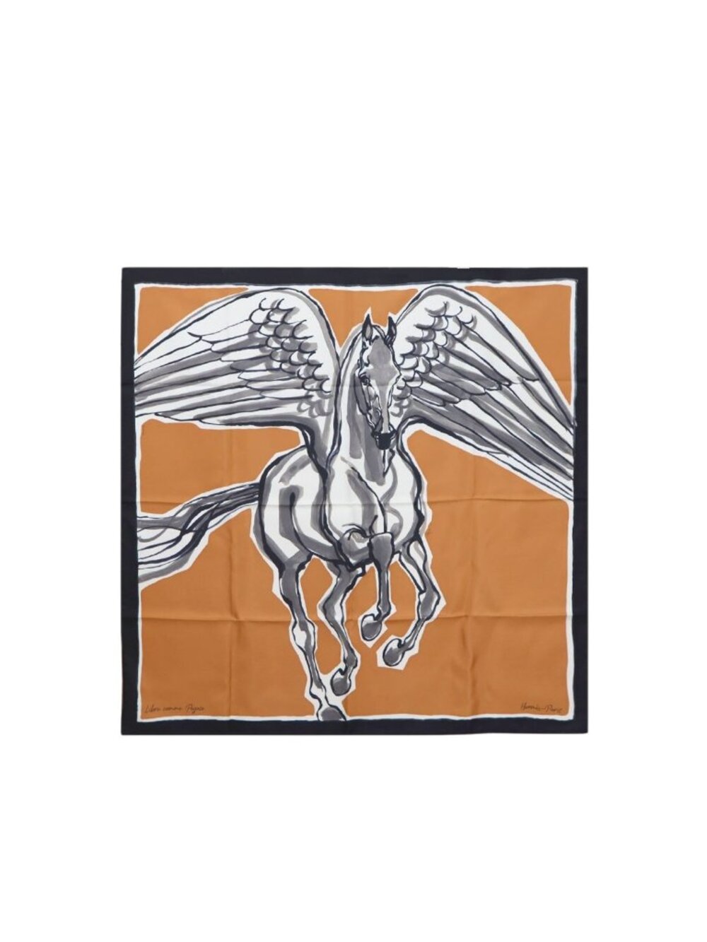 Hermes Carre 90 Large Scarf Libre Comme Pegase Like Pegasus Silk 100% Car